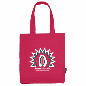 Muschikraft Logo Einkaufstasche Premium Neutral O90003 pink