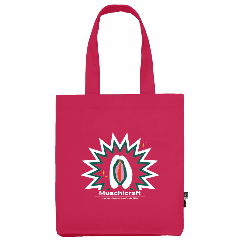 Muschikraft Logo Einkaufstasche Premium Neutral O90003 pink