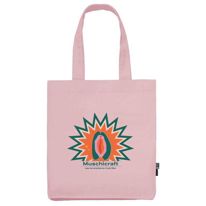 Muschikraft Logo Einkaufstasche Premium Neutral O90003 rosa
