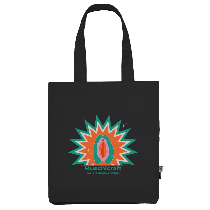Muschikraft Logo Einkaufstasche Premium Neutral O90003 schwarz